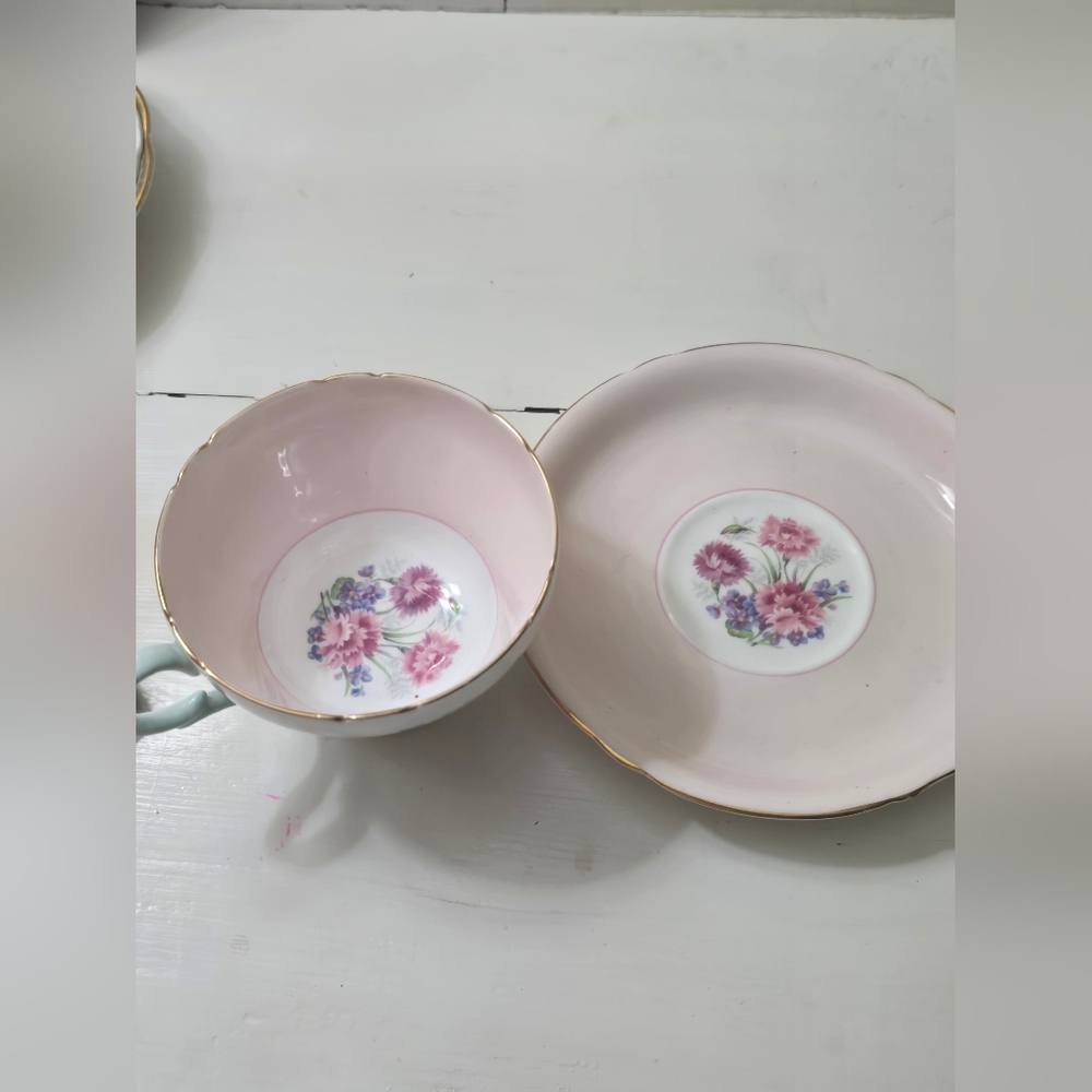 Pink Floral SHELLEY Vintage Cup And Saucer